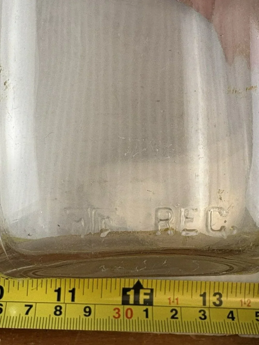 Vintage Shoulder Script Embossed Biltmore Dairy Farms Quart Clear Glass Bottle